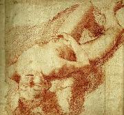Annibale Carracci liggande naken yngling oil painting artist